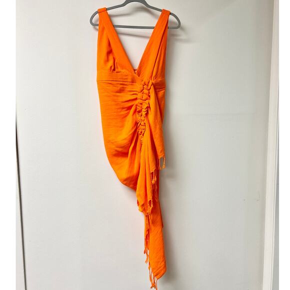 NWOT JUST BEE QUEEN Exclusive Tulum Sleeveless V-Neck Mini Dress Orange Womens L - Picture 2 of 5